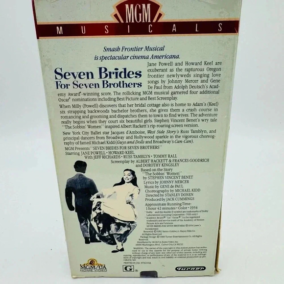Seven Brides For Seven Brothers VHS Tape MGM Musical - Picture 2 of 4